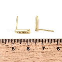 Tropfenförmige Ohrstecker aus Messing mit Mikropflaster und klarem Zirkonia&nbsp;EJEW-H180-26G
