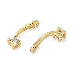 Breloques de zircone cubique clair pavés en laiton&nbsp;CU-CBA9FFD-11G-02