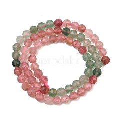 Fili di perline di quarzo fragola rosso e verde naturale&nbsp;GG-NH0006-A02-6mm
