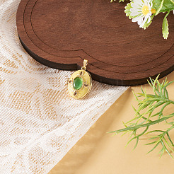 1 pendentif médaillon en laiton émaillé&nbsp;FIND-TA0010-71D