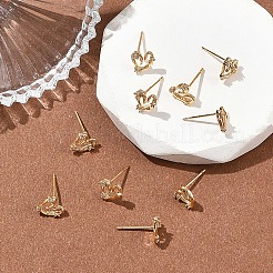 Boucles d'oreilles puces en laiton Shegrace avec micro-pavé de zircone cubique&nbsp;XGRQ4N050-705G