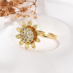 Drehbare Fingerringe für Damen&nbsp;RJEW-B115-01G-02