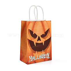 Halloween-Tragetaschen aus Papier mit Kürbis-Aufdruck&nbsp;ABAG-P015-05C