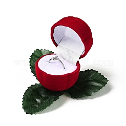 Scatole per anelli a rosa in plastica floccate&nbsp;CON-C015-01A