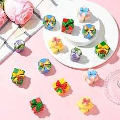 21 boîte cadeau de Noël en résine&nbsp;AJEW-CJ0001-81