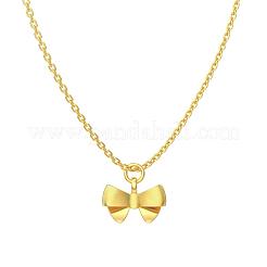 Halsketten mit Bowknot-Anhänger aus Sterlingsilber für Damen&nbsp;NJEW-F338-04G
