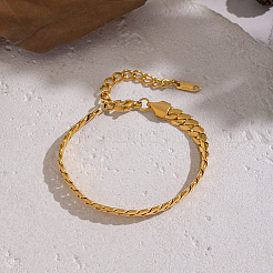304 Edelstahl Cuban Link Kettenarmbänder für Damen&nbsp;TJ2572