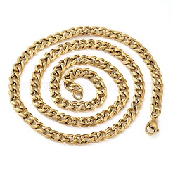 Ionenplattierung (IP) 304 Edelstahl Cuban Link Kette Halskette für Männer Frauen&nbsp;NJEW-C013-03G
