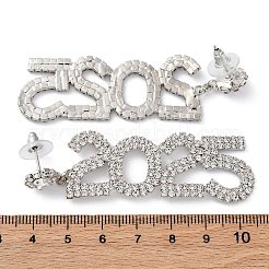 Boucles d'oreilles en laiton de goujon de rhinestone&nbsp;EJEW-Q012-01P