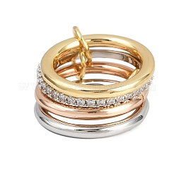 Bagues en laiton avec micro pavé de zircons cubiques pour femmes&nbsp;RJEW-P160-01G-MC