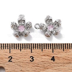 Breloques en laiton avec zircone cubique de micro pave&nbsp;KK-F871-34P