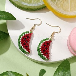 Abalorios de la semilla de cristal colgante aretes&nbsp;EJEW-MZ00295