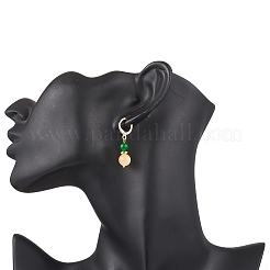 6 paire de boucles d'oreilles créoles en jade malaisien naturel et teinté&nbsp;EJEW-JE06504