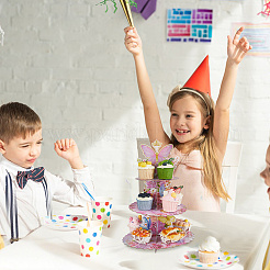 2 x 3-stöckiger Cupcake-Ständer aus Papier&nbsp;DIY-DC0003-92A