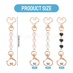 6 Stück 3 Stile Legierung Emaille Herz Link Tasche Extender Ketten&nbsp;KEYC-TAC00058