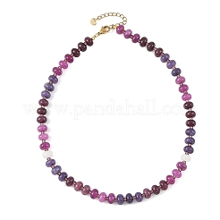 Collane da donna con perline rondelle in giada bianca naturale tinte sfumate e perline di vetro.&nbsp;NJEW-JN06594-01