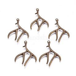 Stile tibetano ciondoli lega palco di cervo&nbsp;X-TIBEP-S261-AB-FF