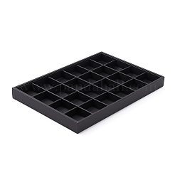 Stapelbare Holz Display Tabletts durch schwarze Kunstleder bezogen&nbsp;PCT107