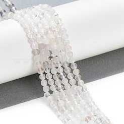 Facettes brins rondes cristal de perles de quartz naturel&nbsp;G-L411-30-4mm-01