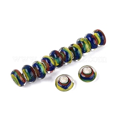Cuentas europeas hechas a mano con vidrio soplado y núcleo de latón.&nbsp;LAMP-N044-08S-01