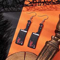Orecchini pendenti in acrilico stampati di Halloween&nbsp;EJEW-JE06124-03