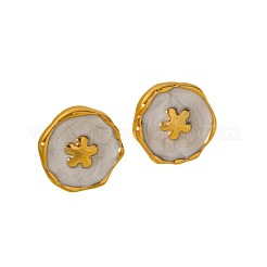 Orecchini a bottone a forma di fiore in acciaio inossidabile 304&nbsp;IK8478-2
