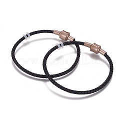 Creazione di braccialetti in stile europeo intrecciati in filo di acciaio inossidabile 304&nbsp;AJEW-D047-02A-01CG