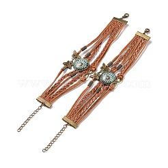 Bracelet multi-rangs en cuir pu&nbsp;MAND-PW0001-40B