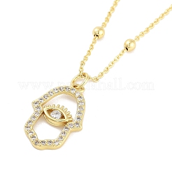 Messing Micro Pave klare Zirkonia Anhänger Halsketten&nbsp;NJEW-Z035-05B-G