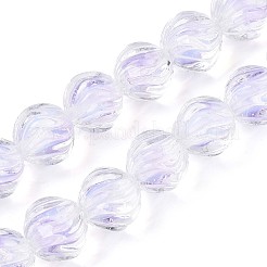 Perline di vetro fatte a mano con fiori interni testurizzati&nbsp;LAMP-T024-07E