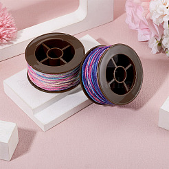2 Rolle 2 Farben segmentgefärbte runde Polyester-Drehschnüre&nbsp;OCOR-TA0003-65D