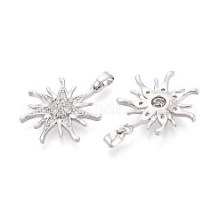 Pendentifs en laiton zircon cubique transparent&nbsp;KK-T075-86P