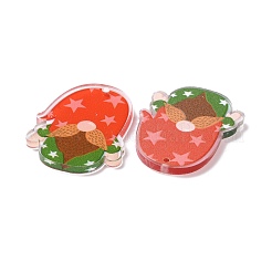 Pendentifs acryliques imprimés transparents de noël&nbsp;TACR-G036-02