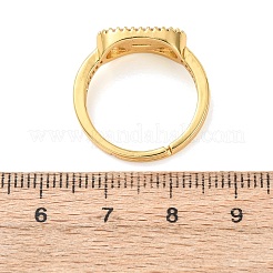 Bagues ouvertes en laiton avec micro pavé de zircones cubiques pour femmes&nbsp;RJEW-F217-06G