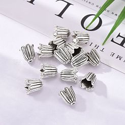 Cadmio y plomo de estilo tibetano plata antigua sin tapas de abalorios flor&nbsp;X-TIBEB-00864-AS-R