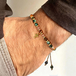 Pulseras con dijes de cruz de latón para San Valentín&nbsp;KZ7256-16
