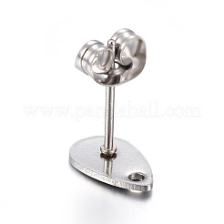 Anlaufgeschützte Ohrstecker-Beschläge aus Edelstahl 304&nbsp;STAS-L211-05B-P