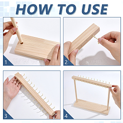 Présentoirs rectangulaires en bois pour colliers&nbsp;NDIS-WH0010-36C