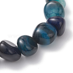 4 bracciale elastico con perline di agata naturale con venature di drago per donna&nbsp;BJEW-JB13047