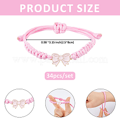 34 pulsera de cordón de poliéster encerado.&nbsp;BJEW-FH00003