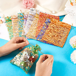 50 x Organza-Kordelzugbeutel mit Rosenmuster in zwei Farben&nbsp;OP-TA0001-15B