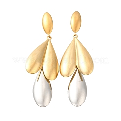 Boucles d'oreilles pendantes bicolores en acier inoxydable 304&nbsp;EJEW-M104-01B-PG