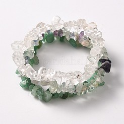 Multi-Strang-Edelstein-Chips dehnen Armbänder&nbsp;X-BJEW-PH00610-04
