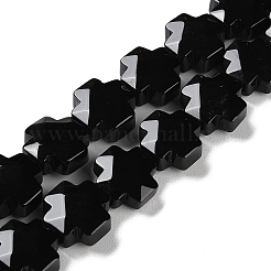 Natürlich gefärbte und erhitzte schwarze Onyxperlenstränge&nbsp;G-K357-C06-01