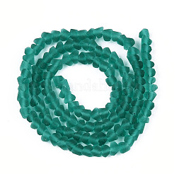 Fili di perline di vetro trasparente smerigliato&nbsp;GLAA-N016-4mm-04
