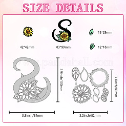 Blumenbuchstabe S Stanzschablonen aus Kohlenstoffstahl&nbsp;DIY-WH0309-2371