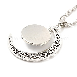 Religionsfee aus Glas mit Halskette mit Halbmondanhänger&nbsp;NJEW-P270-01C