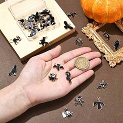 30pcs 15 Arten Halloween-Thema-Legierungs-Emaille-Anhänger&nbsp;ENAM-CJ0006-44