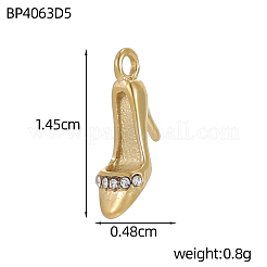 Pendentifs en acier inoxydable 304 micro pavés de zircones cubiques transparentes&nbsp;STAS-OY012-46G
