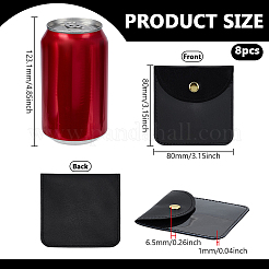 Bolsas cuadradas de embalaje para joyas de regalo de cuero sintético y PVC con botón a presión&nbsp;ABAG-WH0062-06A